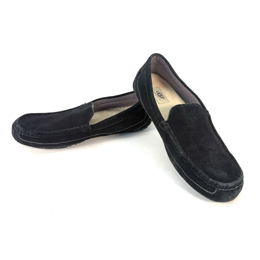 Ugg Australia Alder Black Suede 1003419 Men's Loafer Size 10 Slippers
